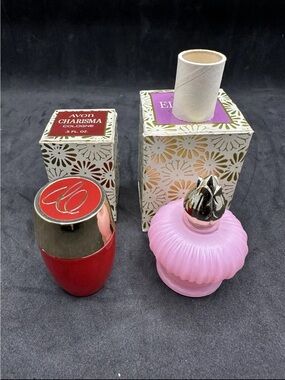 Vintage Avon Charisma & Elusive Cologne Mini Bottles w/ Boxes – 0.5 oz” EMPTY